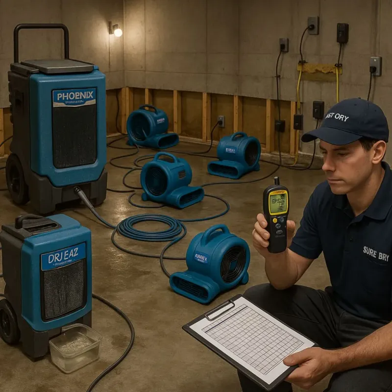Structural Drying and Dehumidification process in Diamond Springs, CA